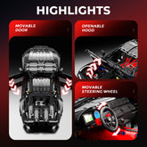 1:8 Toyota Supra Building Sets with Remote Control, Electric Air Suspension, Rear Accelerator Blade linkage (4399 Pcs) - BAV BRICK